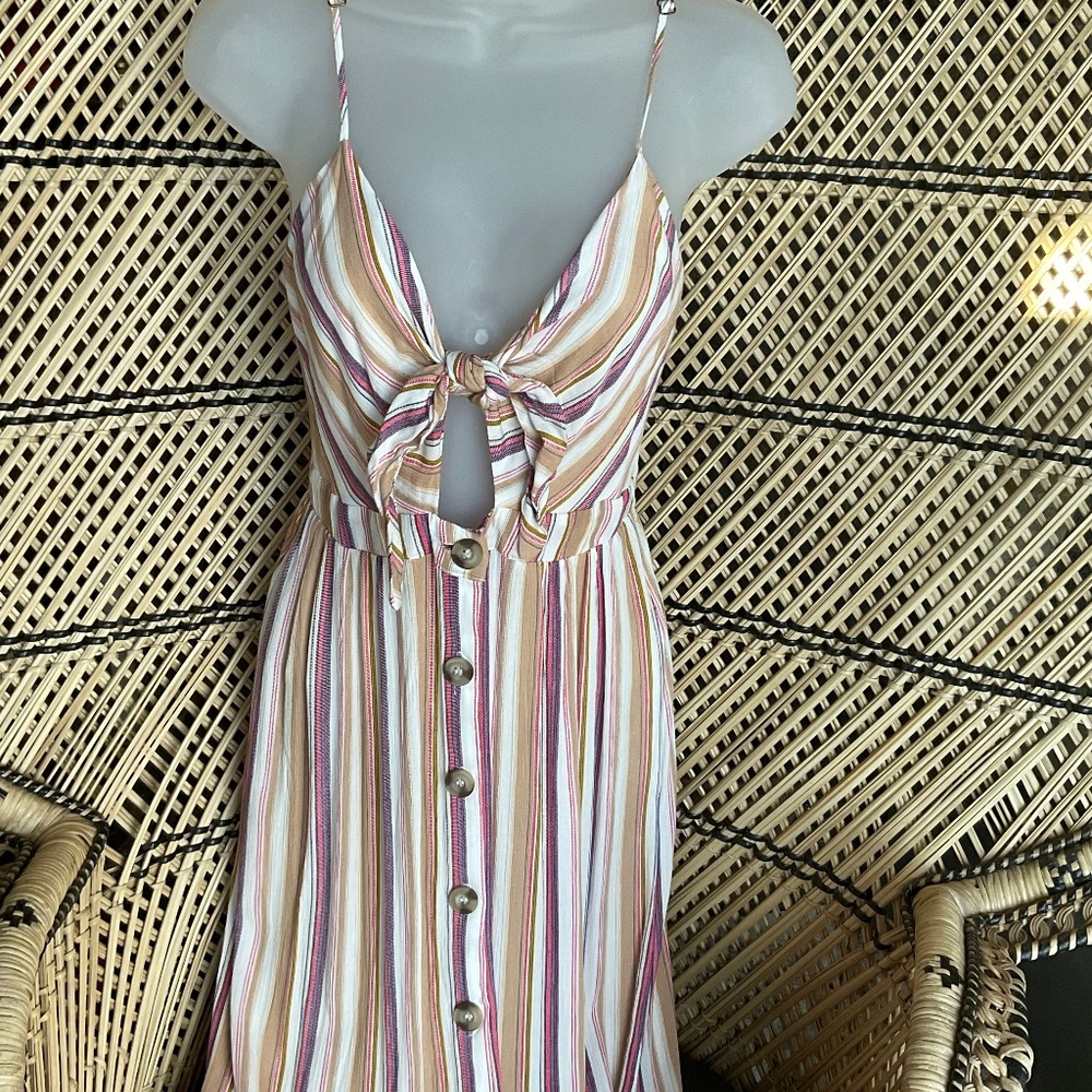 Long Striped NWT Peekaboo tank dress